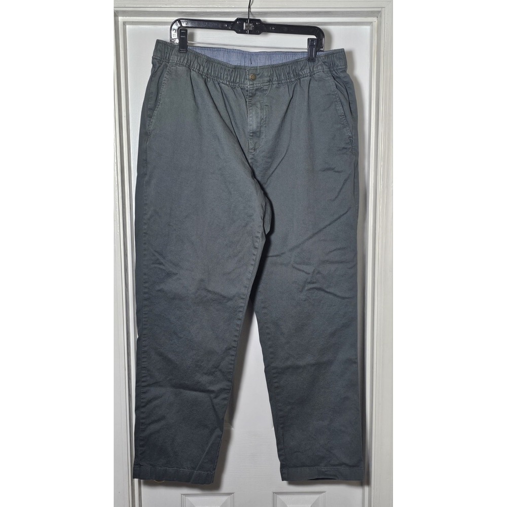 L.L. Bean Lakewashed Stretch Khakis Men's Size Large 32" Inseam Shadow Green